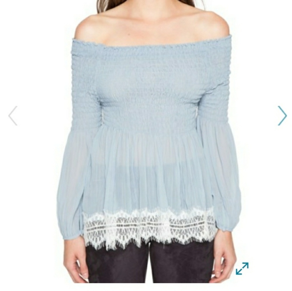 Willow & Clay Shirred Off the Shoulder Top